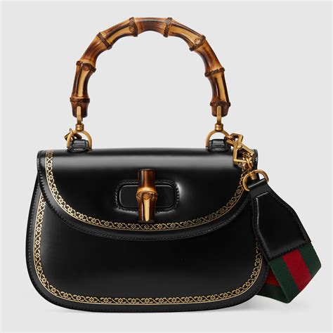 gucci bamboo leather tote bag|gucci tote with bamboo handles.